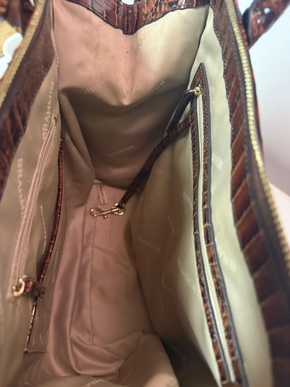 Brahmin Caroline Satchel in Pecan Melbourne Leather - Picture 11 of 12
